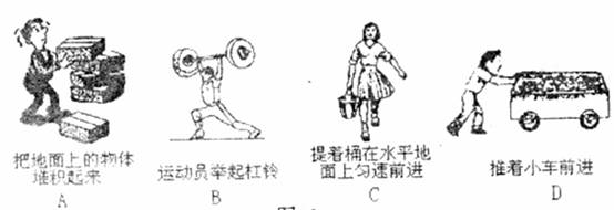 在图所示的四种情景中,人对物体没有做功的是