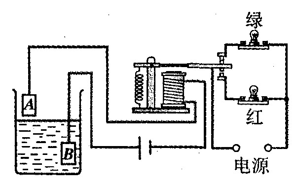 如图是一种水位自动报警器的原理图,有关该报警器工作