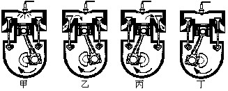 如图5是单缸四冲程内燃机的四个冲程的示意图,下列四