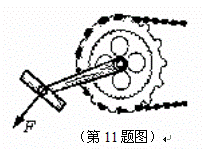 如图所示,为自行车脚踏板的示意图,作用在脚踏板上的力为