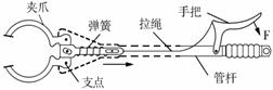 下图是一种垃圾夹的结构示意图