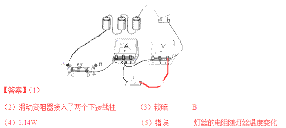 在测定小灯泡的电功率的实验中,已知小灯泡的额定电压为3.8V。 (1)请完成图13中的电路连接; (2)某同学连接好电路后,闭合开关并反复移动滑片,发现小灯泡亮度始终较暗,电压表、电流表示数始终不变,出现这种现象的原因可能是